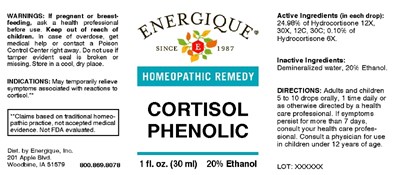 Enrg0702 Cortisol Phenolic 1oz 9 12 18